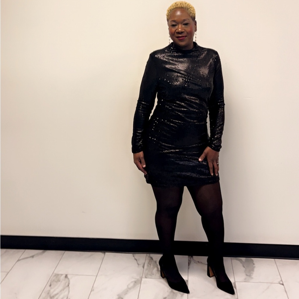 Calvin Klein Collection Black Sequin Mini Dress